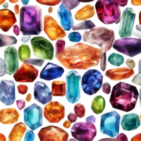 AI generated a collection of gems and gems on a transparent background png