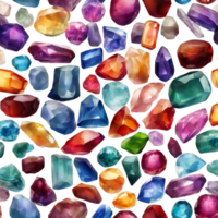 AI generated a collection of gems and gems on a transparent background png