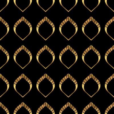 Clean Black Gold Elegant Art Deco Pattern Design