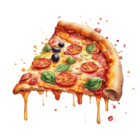 AI generated pizza with salami and cheese png