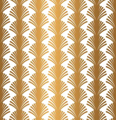 Gold Geometric Art Deco Pattern Design on White Background