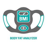 bmi cuerpo grasa analizador icono ilustración aislado vector