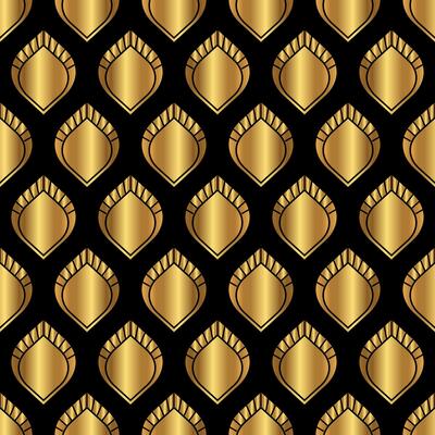 Black and Gold Art Deco Seamless Pattern Design