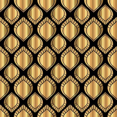 Shiny Gold Elegant Art Deco Vintage Pattern Design