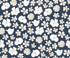 Navy Floral Pattern Background vector