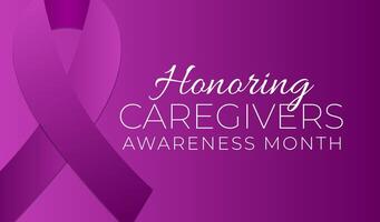 Purple Honoring Caregivers Awareness Month Background Illustration vector