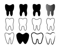 Tooth Silhouette Dental Vector Set