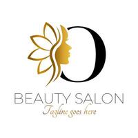 O Letter Initial Beauty Brand Logo Design in Black and Gold vector