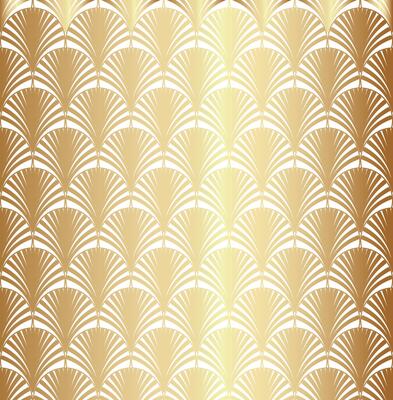 Gold White Geometric Art Deco Pattern Design