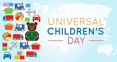 Universal Children's Day Background Illustration with Colorful Toys vector