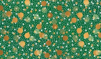 Gold Green Christmas Dot Background with Confetti for Holidays vector