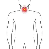 Sore Throat Illustration with Man on White Background vector