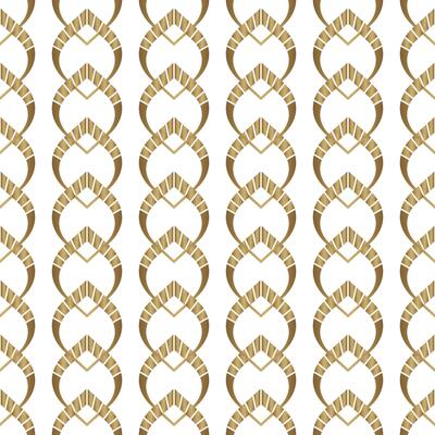 Art Deco White Gold or Bronze Pattern Design