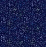 Blue Abstract Outline Floral Pattern Background vector