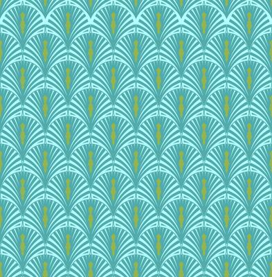 Teal Geometric Art Deco Pattern Design