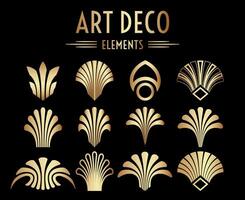 Geometric Gatsby Art Deco Ornaments or Decoration Elements vector