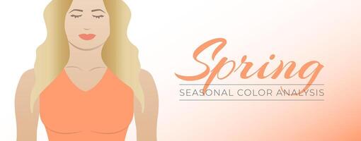 Peach Seasonal Color Analysis Spring Banner Background Illustration Design vector