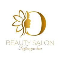 Gold O Letter Initial Beauty Brand Logo Design vector