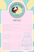 Pancake or Crepe Menu Template for Bakery vector