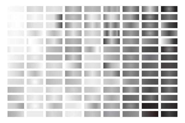 Metal Gray Gradient Collection of Color Swatches