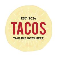Tacos Restaurant Round Logo vector