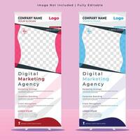 A vector modern rollup banner template for digital marketing agency