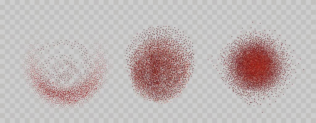 Grainy scatterings of  spicy burst . Splashes of  red pepper powder.Overlay effect chilli or paprika spice splatters. Vector realistic illustration of hot dried spice.