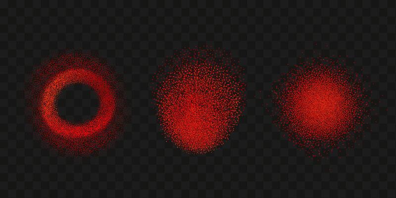Grainy scatterings of  spicy burst . Splashes of  red pepper powder.Overlay effect chilli or paprika spice splatters. Vector realistic illustration of hot dried spice.