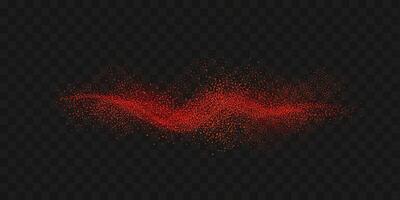 Grainy scatterings of  spicy burst . Splashes of  red pepper powder.Overlay effect chilli or paprika spice splatters. Vector realistic illustration of hot dried spice.