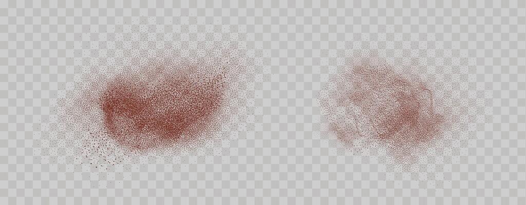 Grainy scatterings of  spicy burst . Splashes of  red pepper powder.Overlay effect chilli or paprika spice splatters. Vector realistic illustration of hot dried spice.