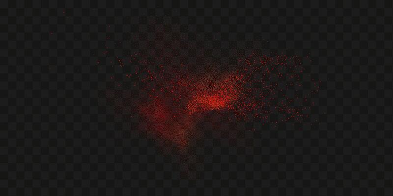 Grainy scatterings of  spicy burst . Splashes of  red pepper powder.Overlay effect chilli or paprika spice splatters. Vector realistic illustration of hot dried spice.