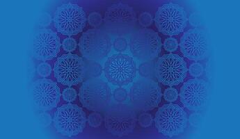 vector gradient floating ripple blue colours background with a pattern of mandala arabic calligraphy geometric islamic ornament decor frame eid ramadan