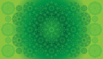 vector gradient fresh green colours background with a pattern of mandala arabic calligraphy geometric islamic ornament decor frame eid ramadan