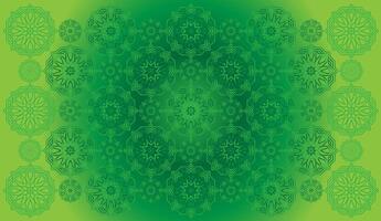 vector gradient fresh green colours background with a pattern of mandala arabic calligraphy geometric islamic ornament decor frame eid ramadan