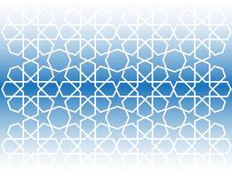 vector gradient blue sky and white colours background with a pattern of circles and stars arabic islamic ornament decor frame eid ramadan