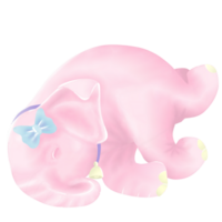 Cute baby elephant is sleeping. png