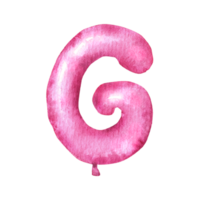 kön avslöja fest uppsättning med rosa vattenfärg luft ballonger brev g.baby dusch fest. bebis pojke eller flicka, han eller hon, födelsedag fest vattenfärg illustration png