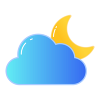 Cloud and moon icons, weather icons suitable for apps, web, etc. png