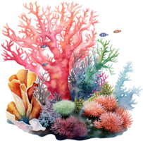 AI generated Exotic Coral Reef with a Range of Corals and Marine Life png