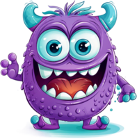 AI generated Happy Purple Monster with Spotty Skin and Big Grin png