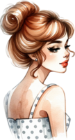 AI generated Elegant Vintage Pinup with Sophisticated Updo and Spots png