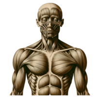 AI generated Human Upper Body Musculature Illustration png