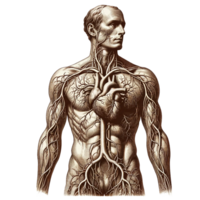 ai generado muscular sistema de humano Superior cuerpo png