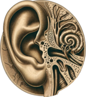 ai généré détaillé Humain oreille anatomie illustration png