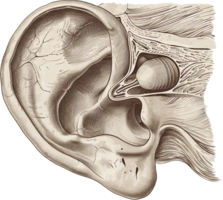 ai généré classique Humain oreille anatomie art png