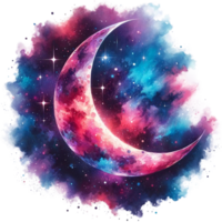 ai generato fasi di Luna nel acquerello stile acquerello clipart isolato png