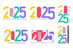 Big Set of 2024 Happy New Year logo text design. 2025 number design template. Vector illustration