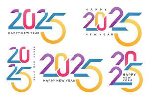 Big Set of 2024 Happy New Year logo text design. 2025 number design template. Vector illustration