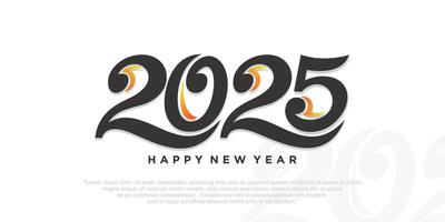 contento nuevo año 2025 diseño, 2025 logo texto diseño. nuevo año celebracion concepto . vector ilustración