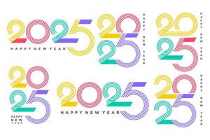 Big Set of 2024 Happy New Year logo text design. 2025 number design template. Vector illustration